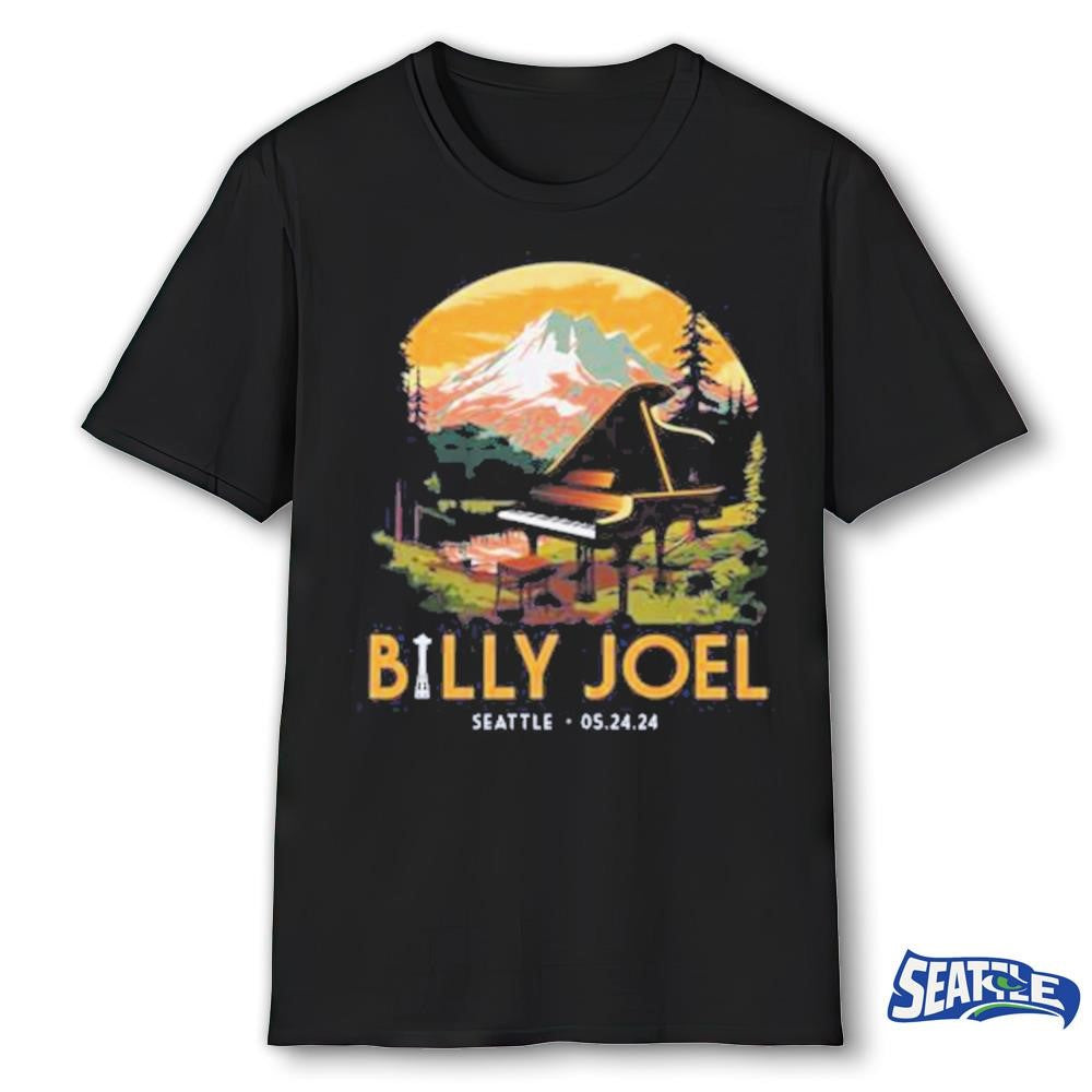 Billy Joel Special Edition Of Seattle Wa 5-24-24 Event Navy Shirt