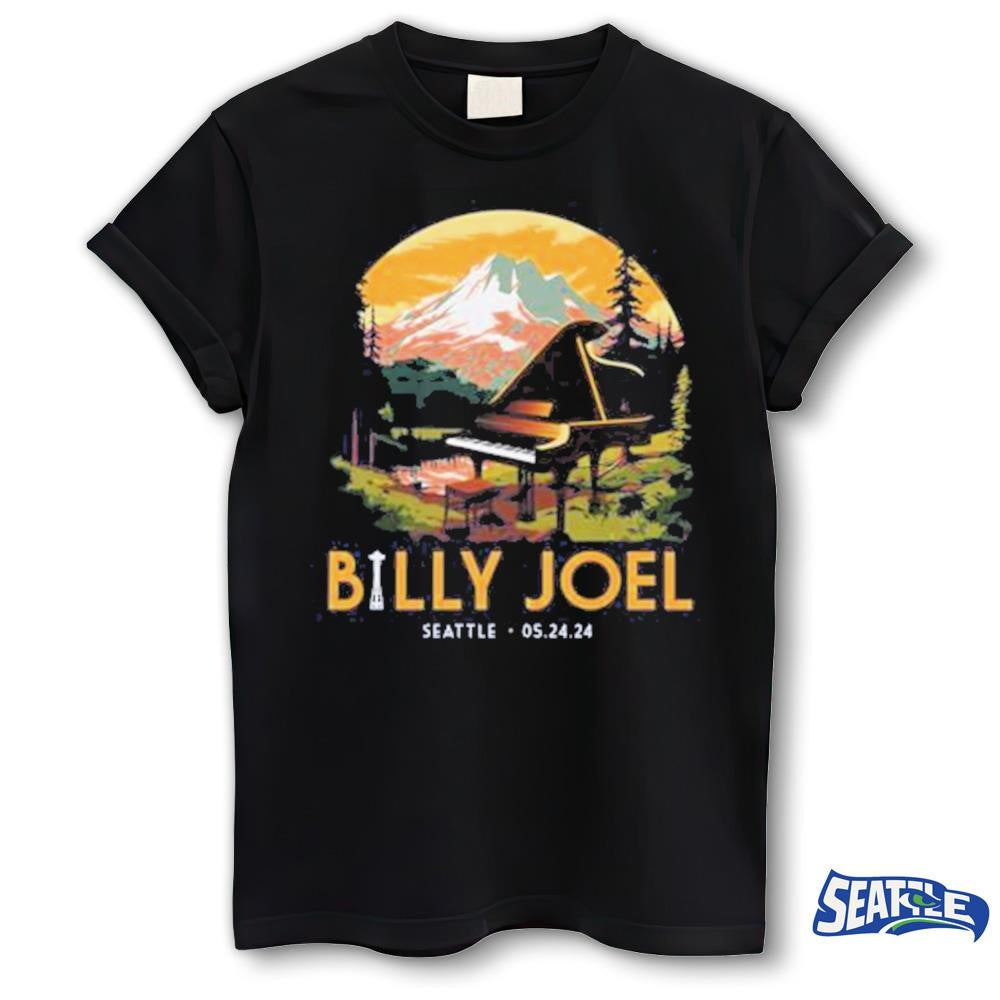 Billy Joel Special Edition Of Seattle Wa 5-24-24 Event Navy Shirt