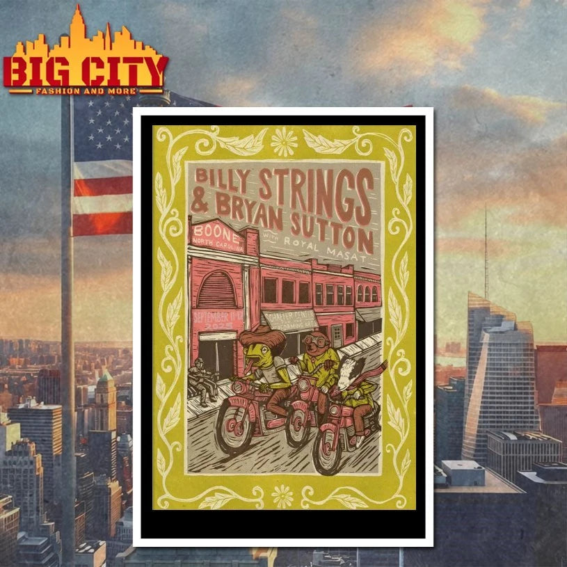 Billy Strings And Bryan Sutton With Royal Masat Schaefer Center for the Performing Arts In Boone NC Sep 11-12 2025 Poster shirt