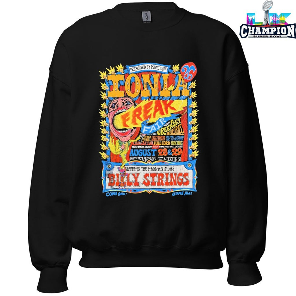 Billy Strings Come One Come All In Ionia Freak Fair MI At The Ionia County Fairgrounds August 28 29 2026 Starring T-Shirts