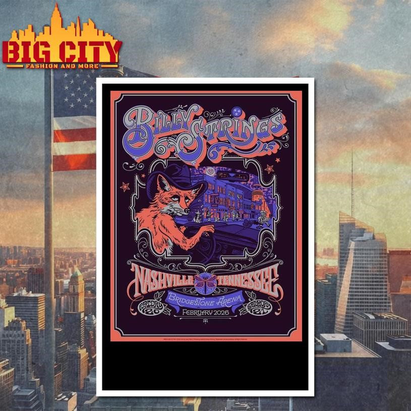 Billy Strings Nashville Tennessee 2026 Bridgestone Arena Dual Night Poster Shirt