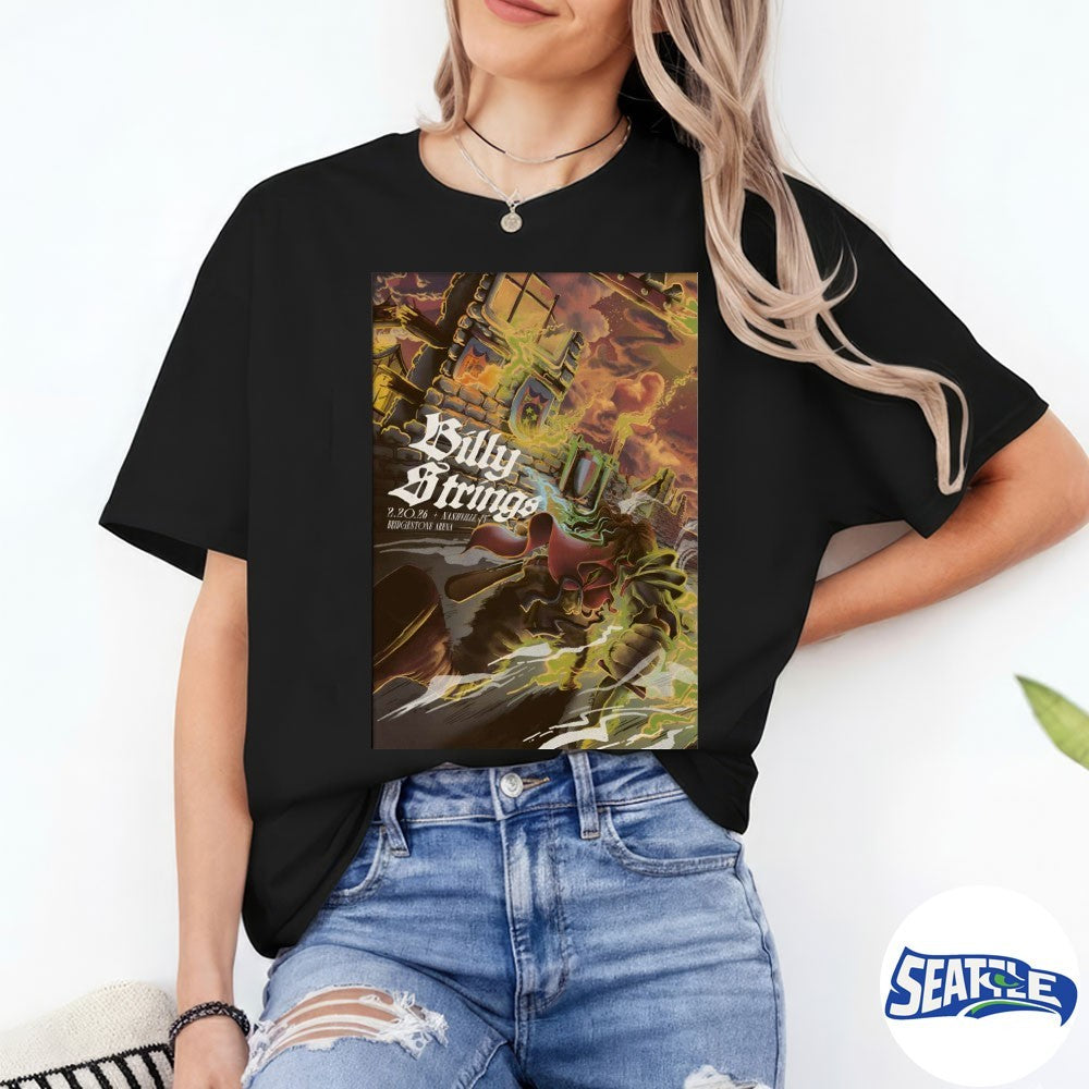 Billy Strings Nashville Tennessee 2026 Bridgestone Arena Night 1 On February 20 2026 Poster shirt