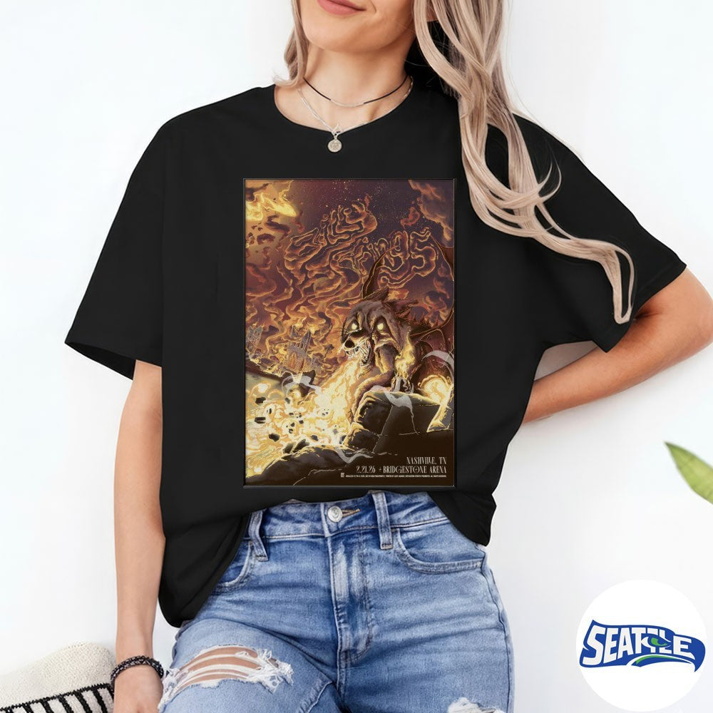 Billy Strings Nashville Tennessee 2026 Bridgestone Arena Night 2 On February 21 2026 Poster shirt
