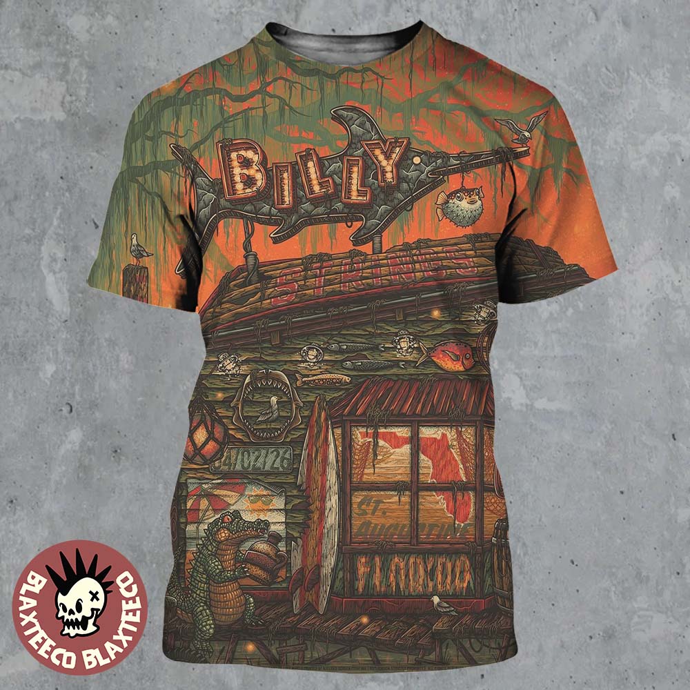 Billy Strings St. Augustine Florida 2026 Night 1 Gig Poster At The St. Augustine Amphitheatre On April 2 2026 All Over Print Shirt