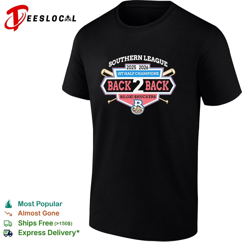 Biloxi Shuckers Southern League 2025 2026 1st Half Champions Back 2 Back shirt