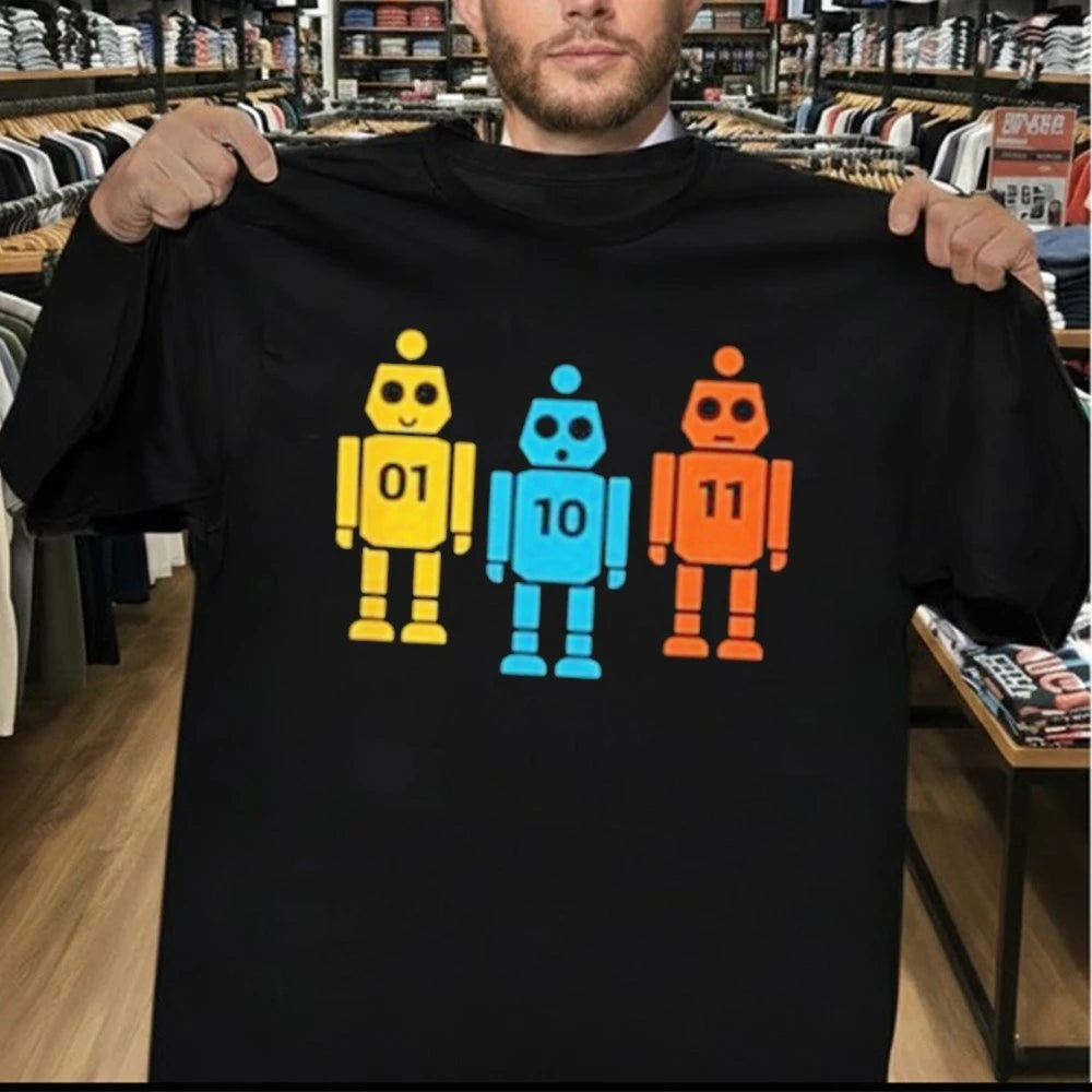 Binary 01 10 11 Robot Meaning Shirt