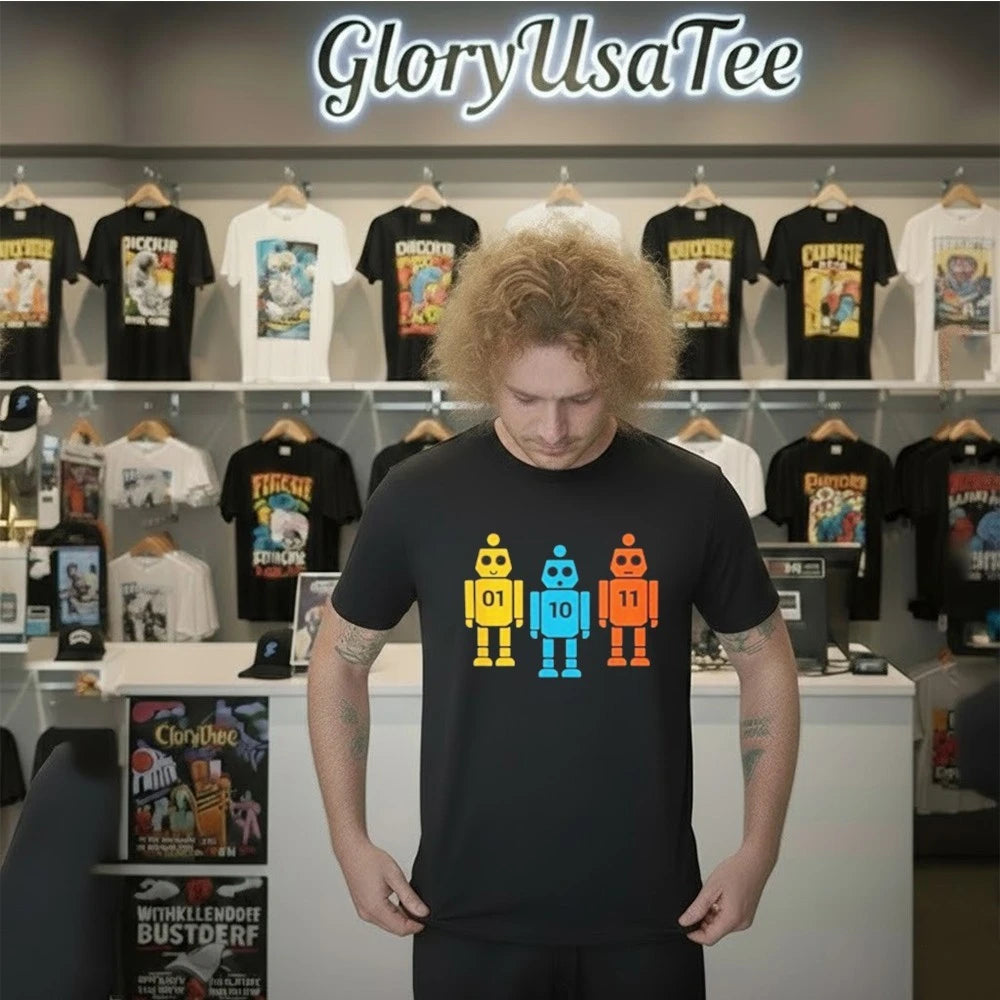 Binary 01 10 11 Robot Meaning Shirt