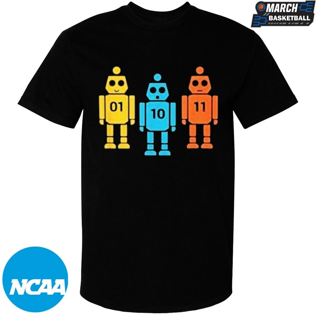 Binary 01 10 11 Robot T-shirts