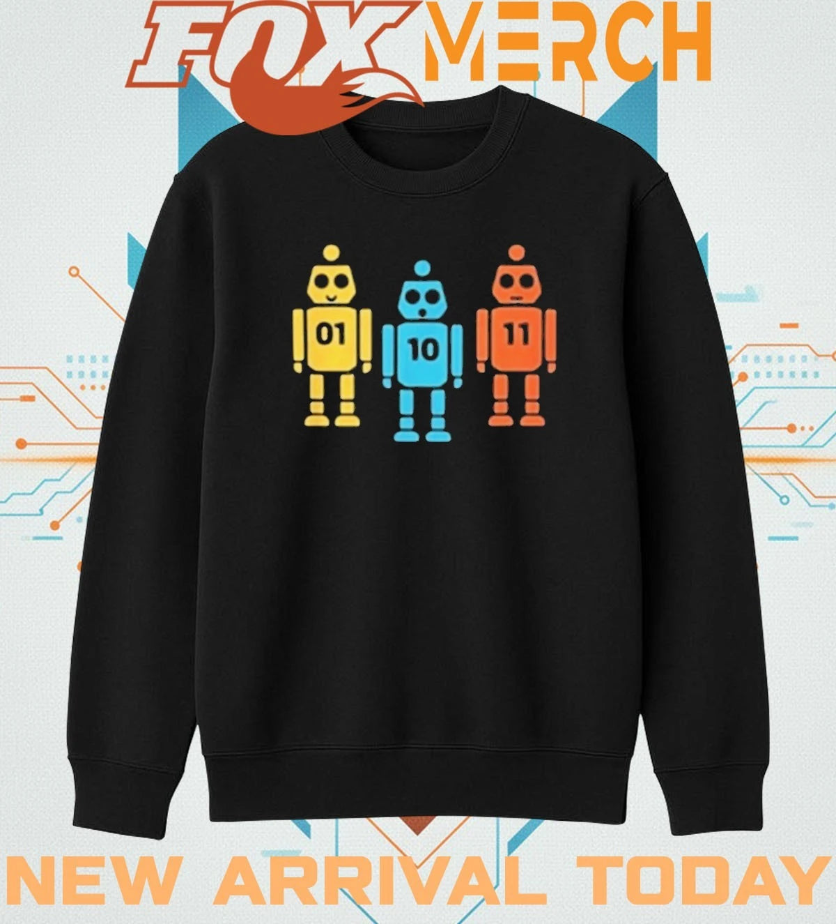 Binary 01 10 11 robot t-shirt