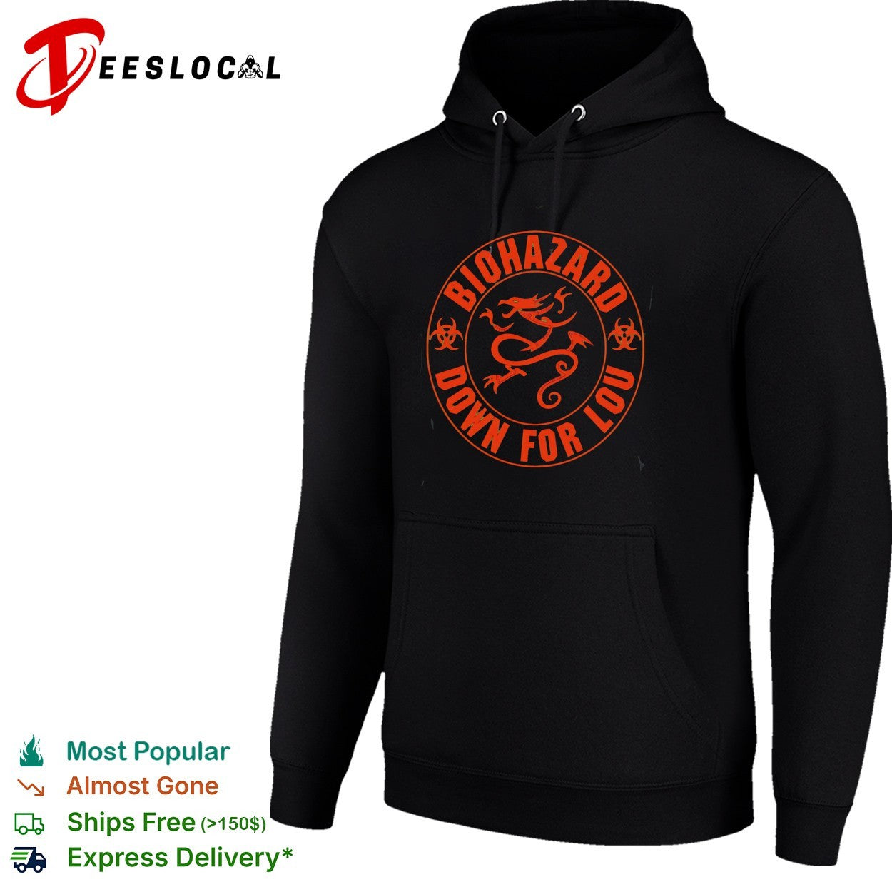 Biohazard down for Lou dragon shirt