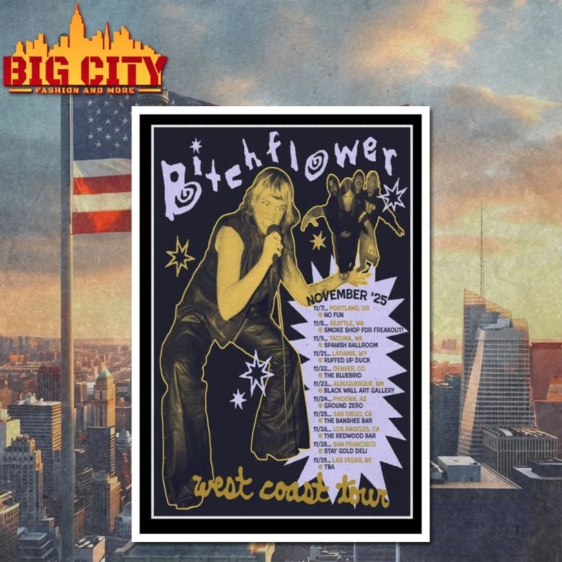 Bitchflower West Coast November 2025 Tour Poster Shirt