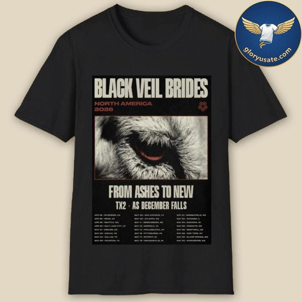 Black Veil Brides North America 2026 Tour Schedule Tour Dates Poster Shirt