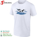 Black cats in a paper boat shirt