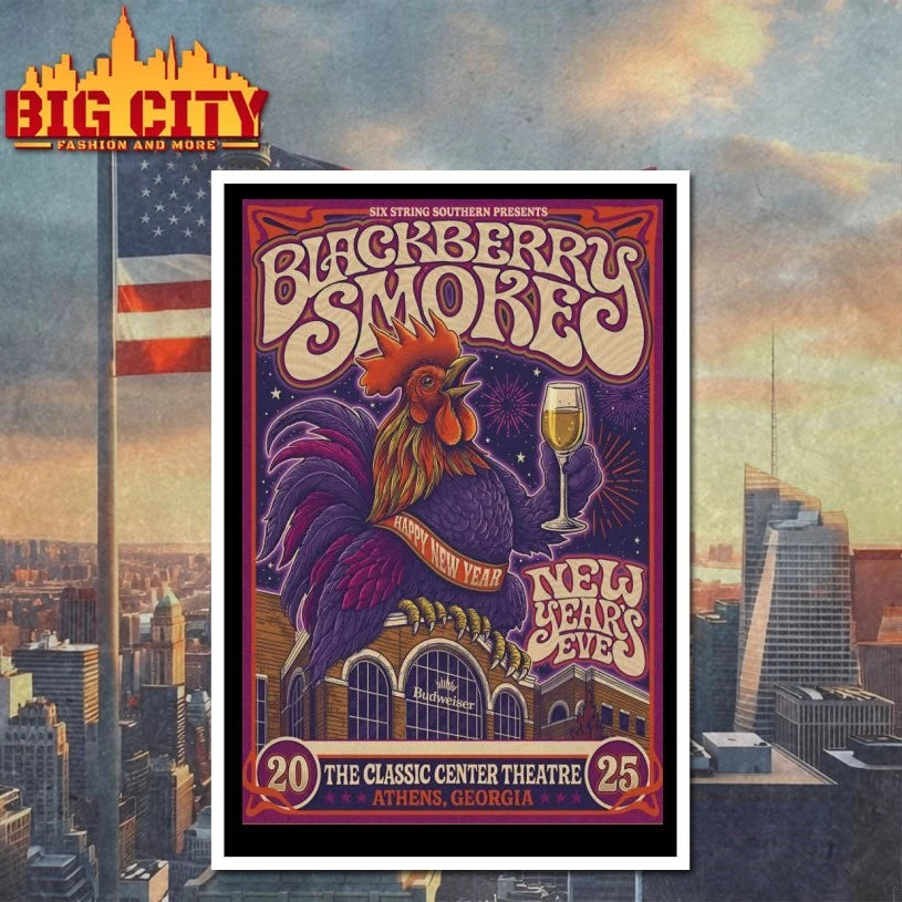 Blackberry Smoke In Athens, GA On Dec 31 2025 Poster shirts