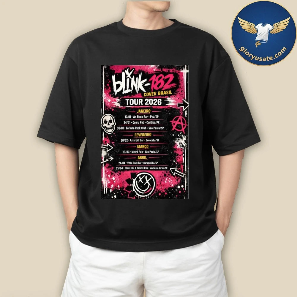 Blink-182 Cover Brasil Tour 2026 Poster Shirt
