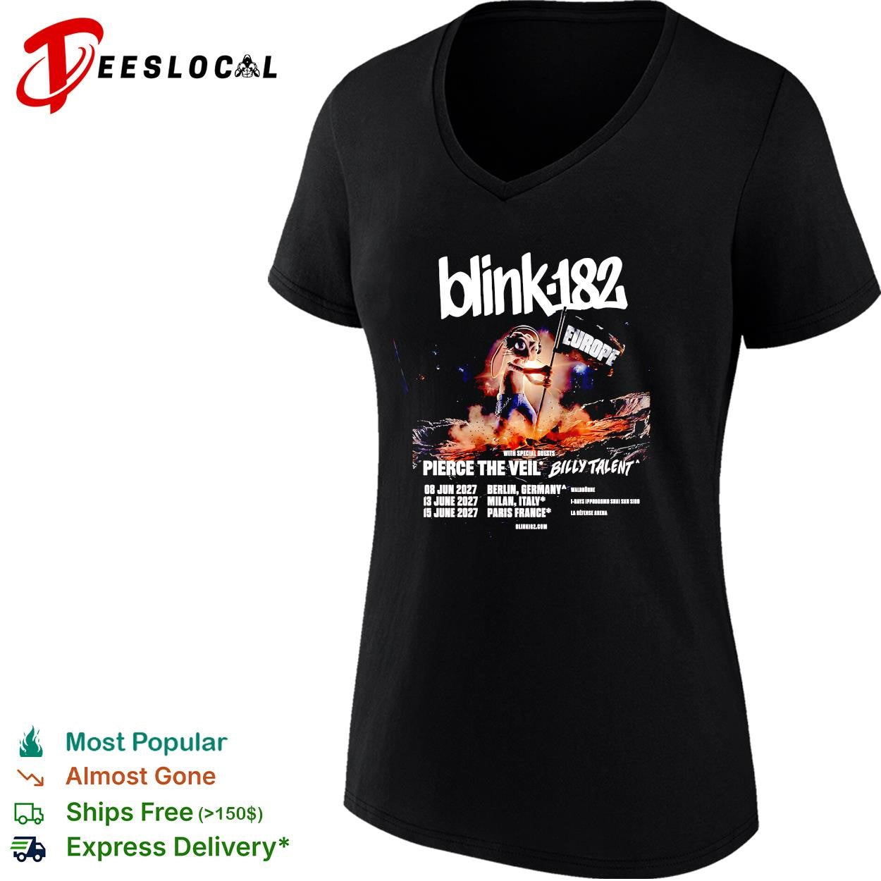 Blink-182 Europe Tour 2027 For Germany Italy And France shirt