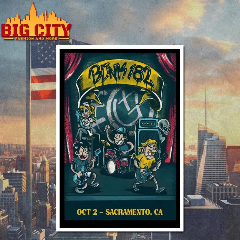 Blink 182 Oct 2 2025 Aftershock Festival in Sacramento CA Poster Shirt