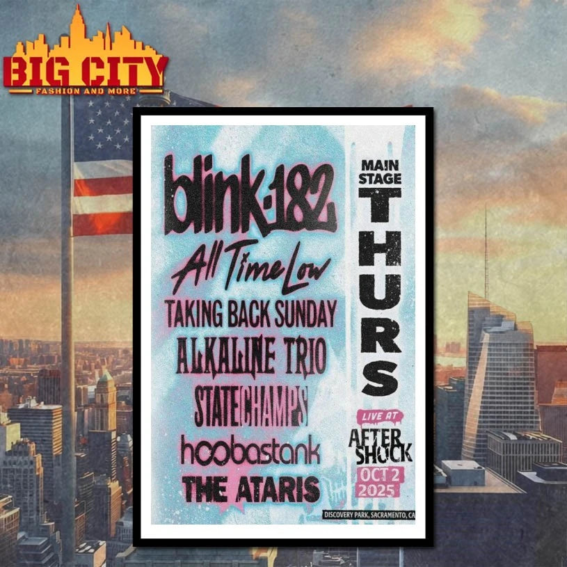 Blink 182 Sacramento, CA Oct 2 2025 Poster shirt