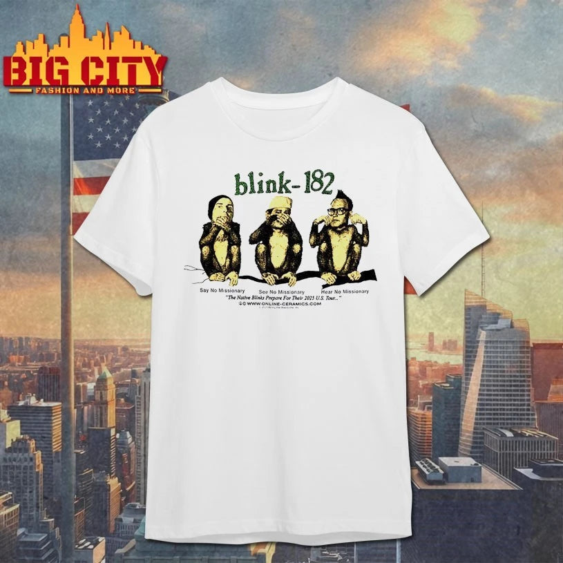Blink 182 The Missionary Impossible Tour 2025 Say No See No Hear No Monkeys Shirts
