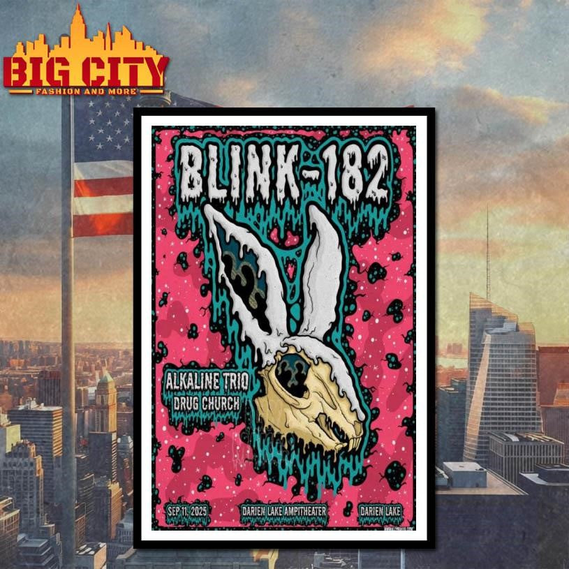 Blink 182 Tour 2025 Alkaline Trio Darien Lake Poster Shirt