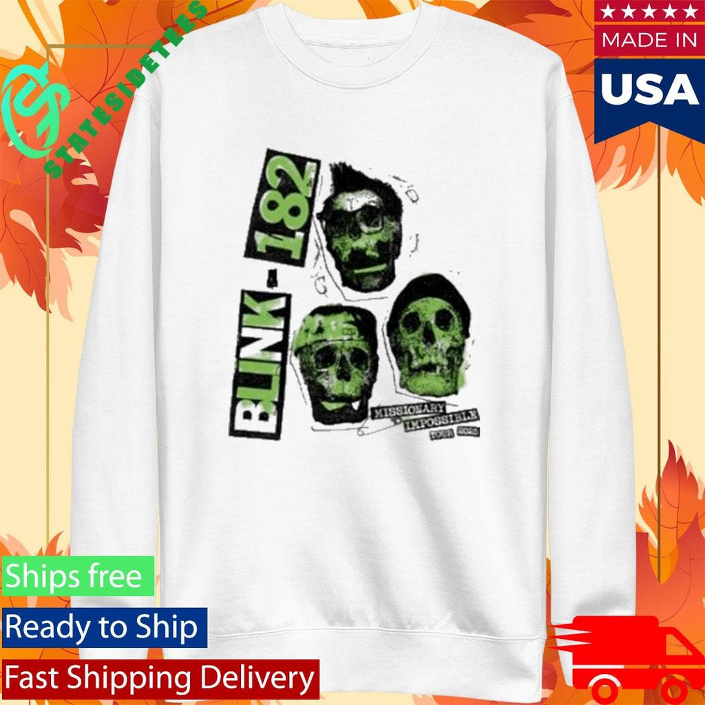 Blink 182 White Skull 2025 Tour Shirt