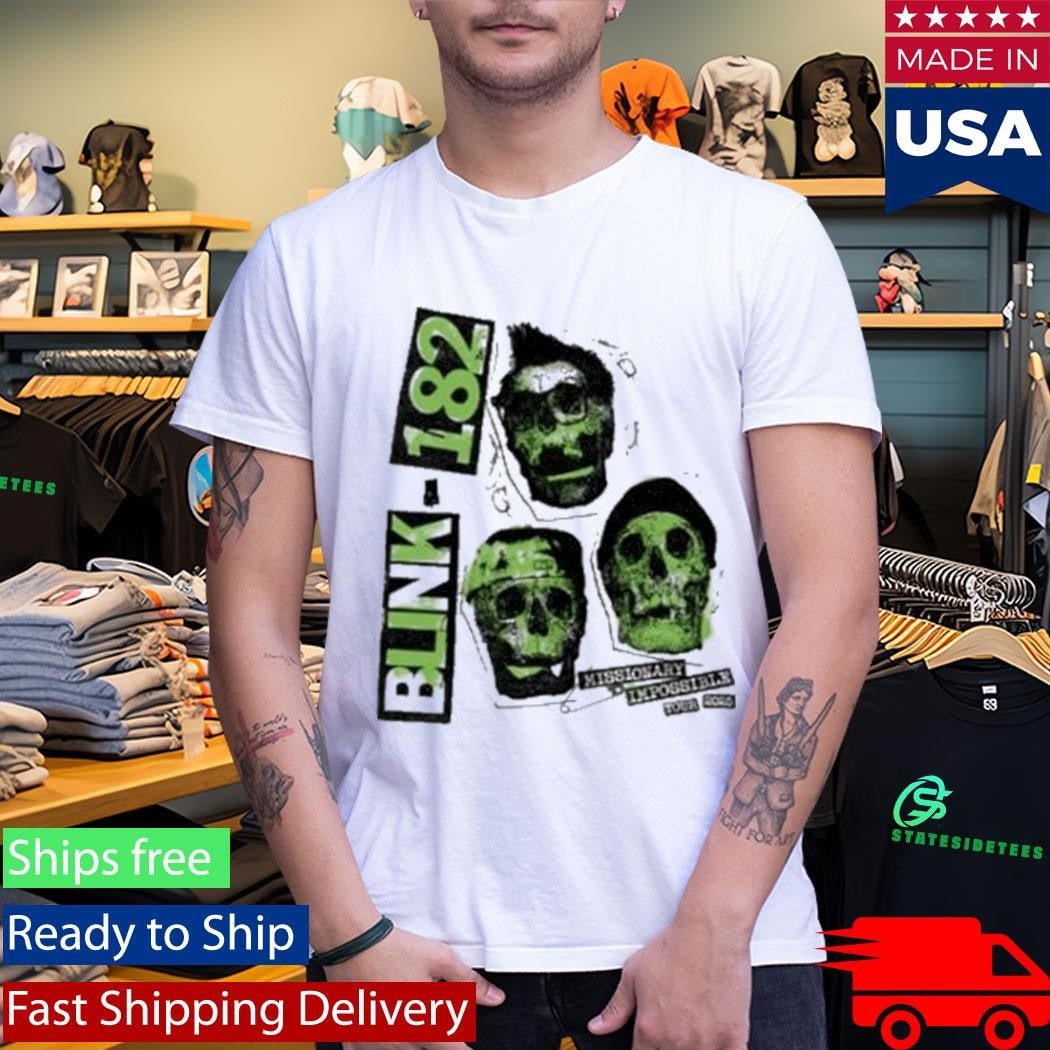 Blink 182 White Skull 2025 Tour Shirt
