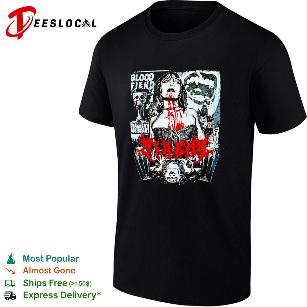 Blood Fiend Dracula’s Assistant Sinenth Horror Gothic Vampire Castle Art shirt