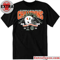 Blue 84 Miami 2026 VRBO Fiesta Bowl Champions Helmet And Logo Shirt