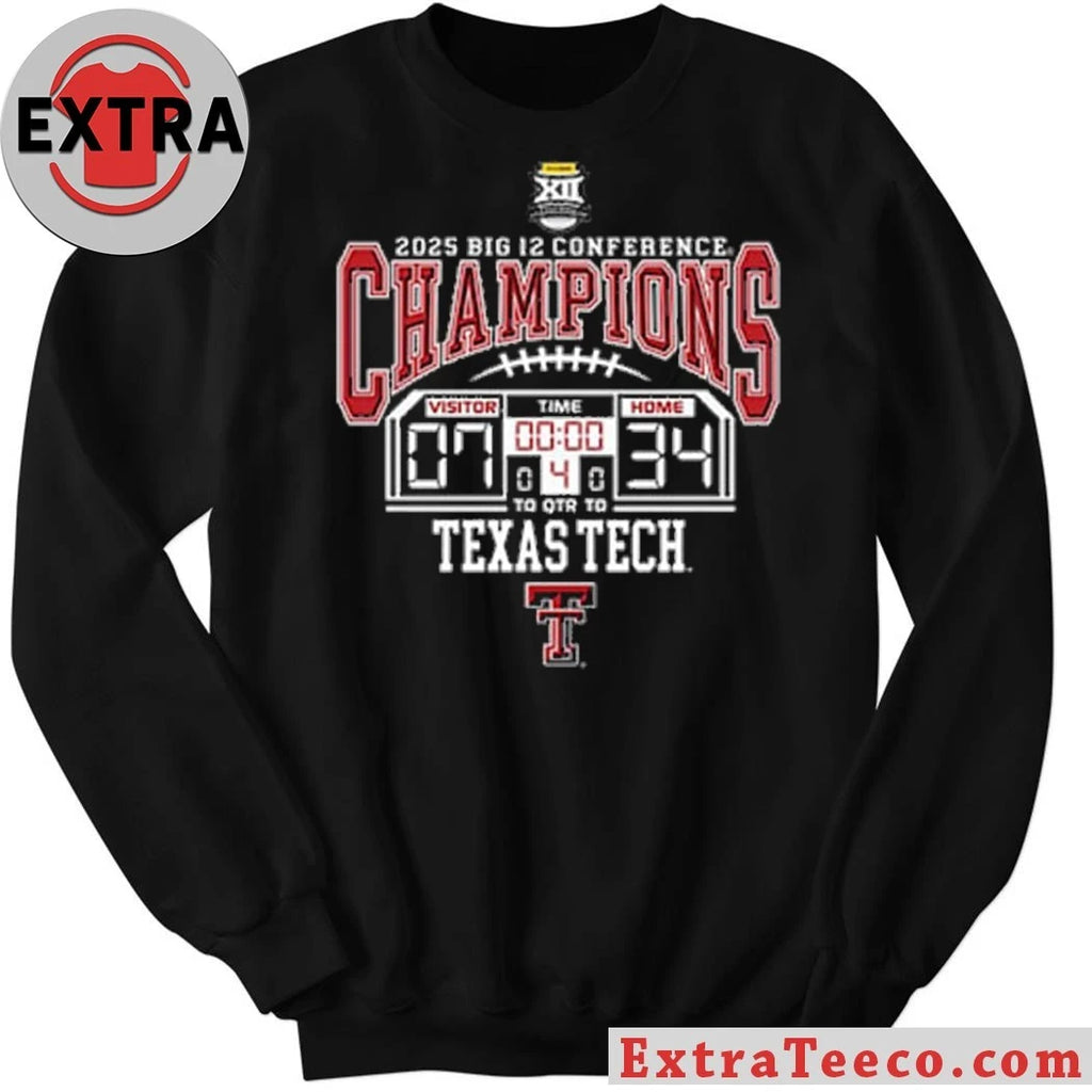 Blue 84 Unisex Texas Tech Red Raiders 2025 Big 12 Conference Champions December 6, 2025 overwhelming 34-7 win over BYU at AT&amp;T Stadium in Arlington, Texas Shirt