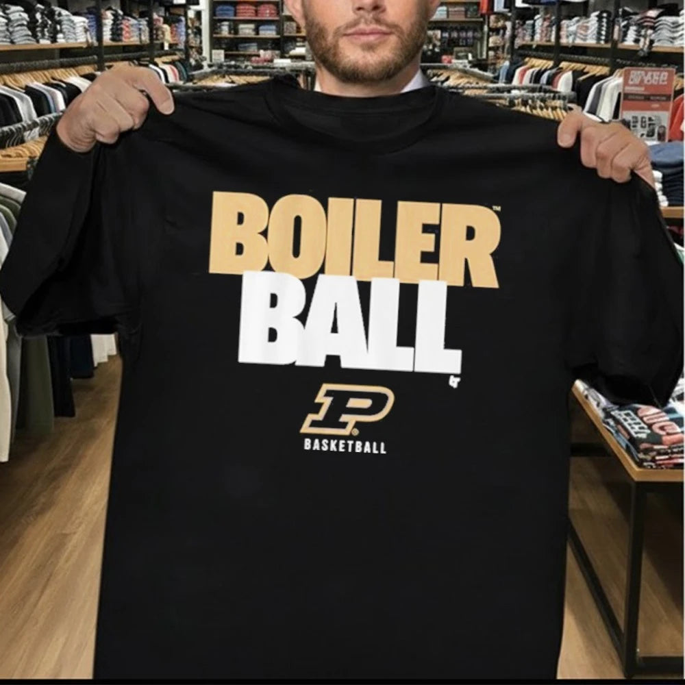 Boiler Ball Purdue Basketball Text Stack Shirt