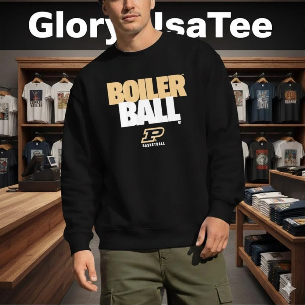 Boiler Ball Purdue Basketball Text Stack Shirt