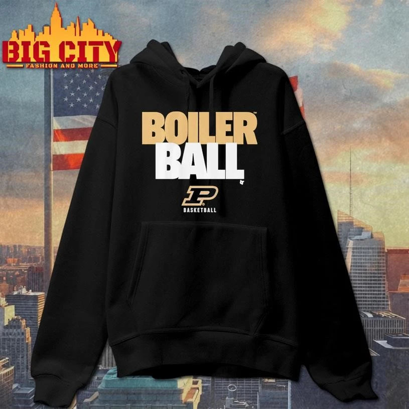 Boiler Ball Text Stack P Basketball Graphic Shirt
