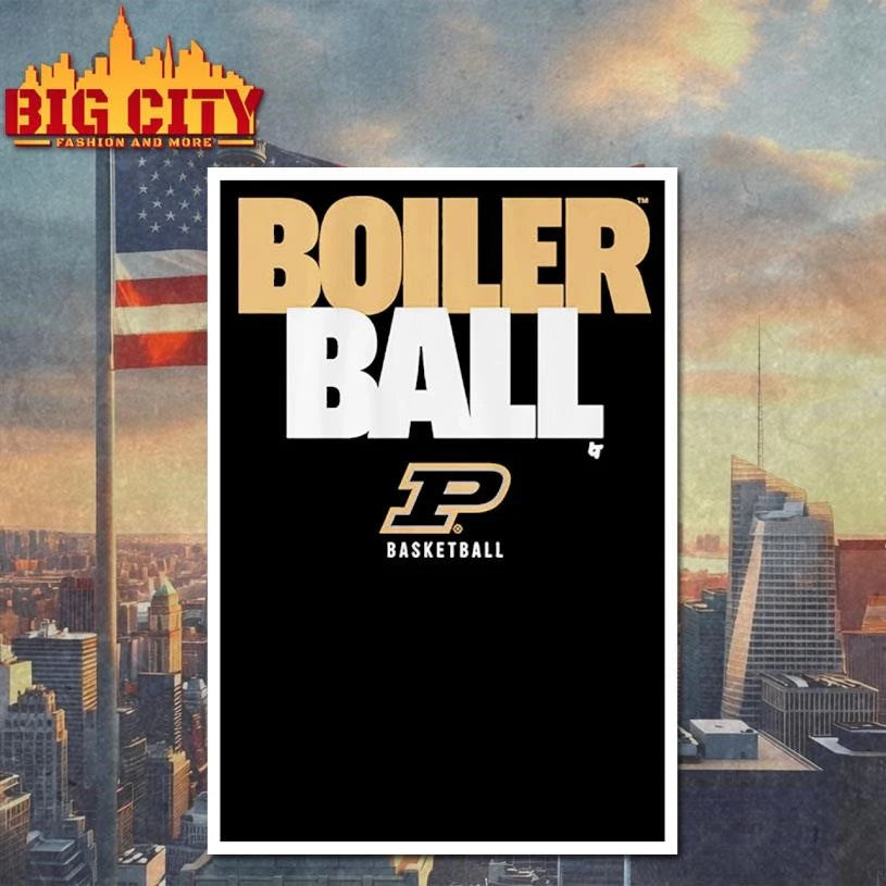 Boiler Ball Text Stack P Basketball Graphic Shirt