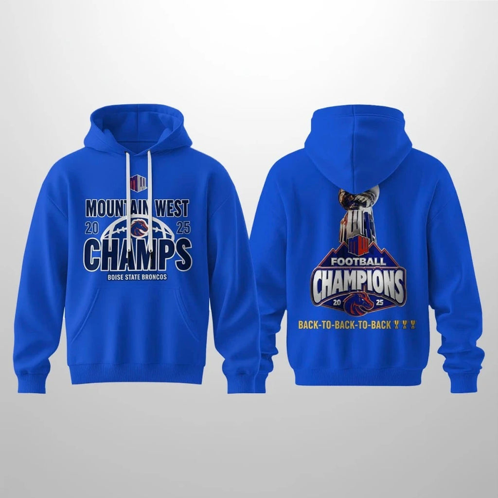 Boise State Mountain West Championship Back To Back To Back Cup Logo 2025 Two Sided T-Shirt