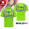 Bon Jovi Forever Neon Green High Visibility Safety 2025 Two Sided Shirt