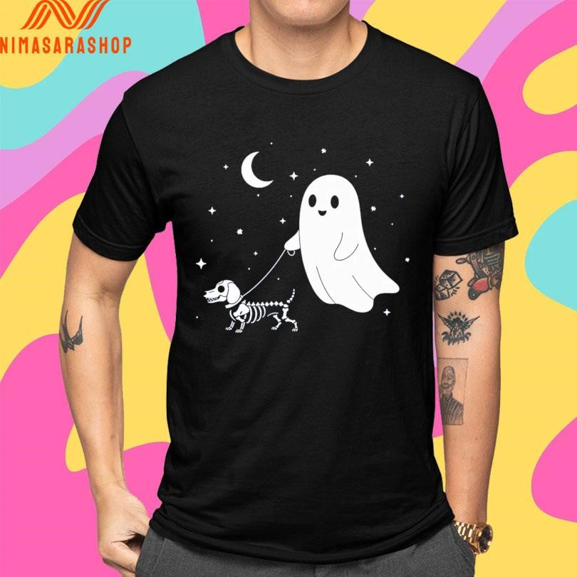 Boo And Bone Skeleton Dog Shirts