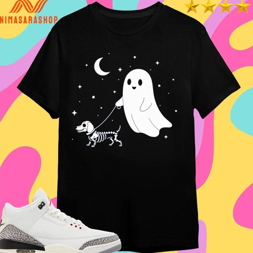 Boo And Bone Skeleton Dog Shirts