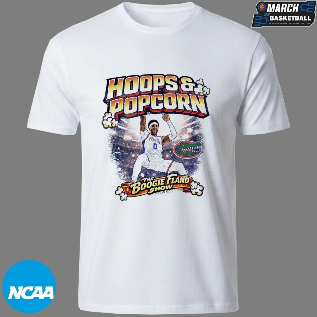 Boogie Fland Hoops And Popcorn The Boogie Fland Show Florida Gators T-shirts