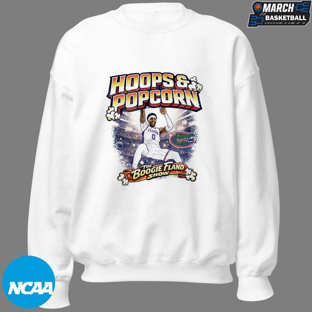 Boogie Fland Hoops And Popcorn The Boogie Fland Show Florida Gators T-shirts