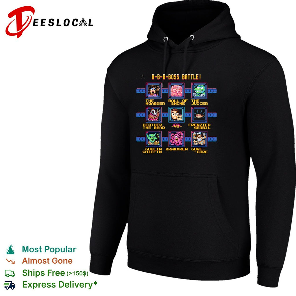 Boss battle pixel game parody shirt