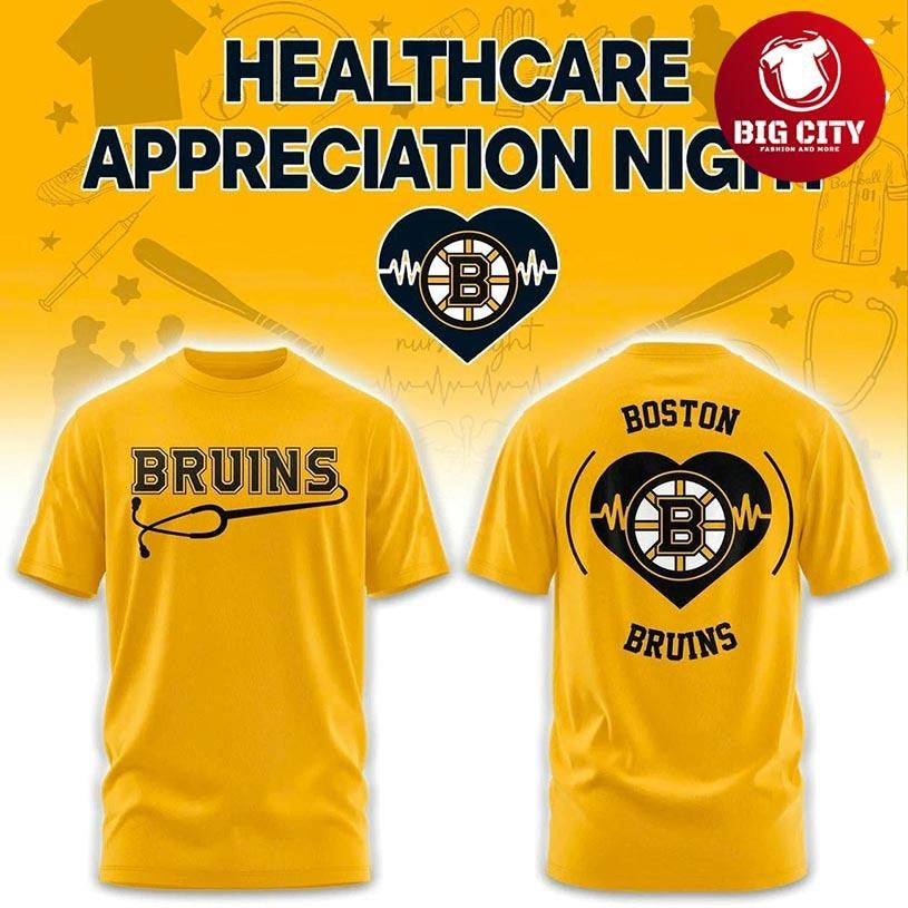 Boston Bruins Healthcare Appreciation Night Two Sided Shirt