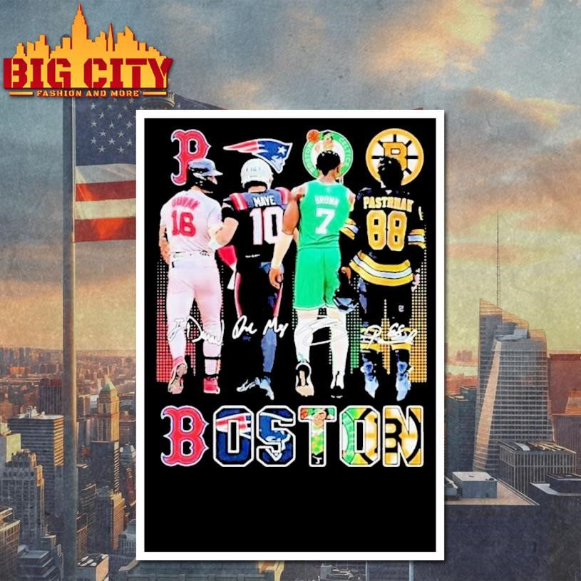 Boston Celtics Brown Bruins Pastrnak Patriots Maye Red Sox Duran 2025 Shirt