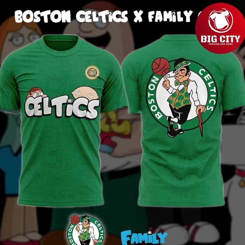 Boston Celtics x Family Guy 2025 Two Sided Shirt