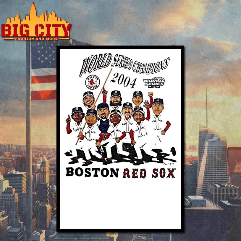 Boston Red Sox Mlb 2004 World Series Champs Player Caricature Shirt