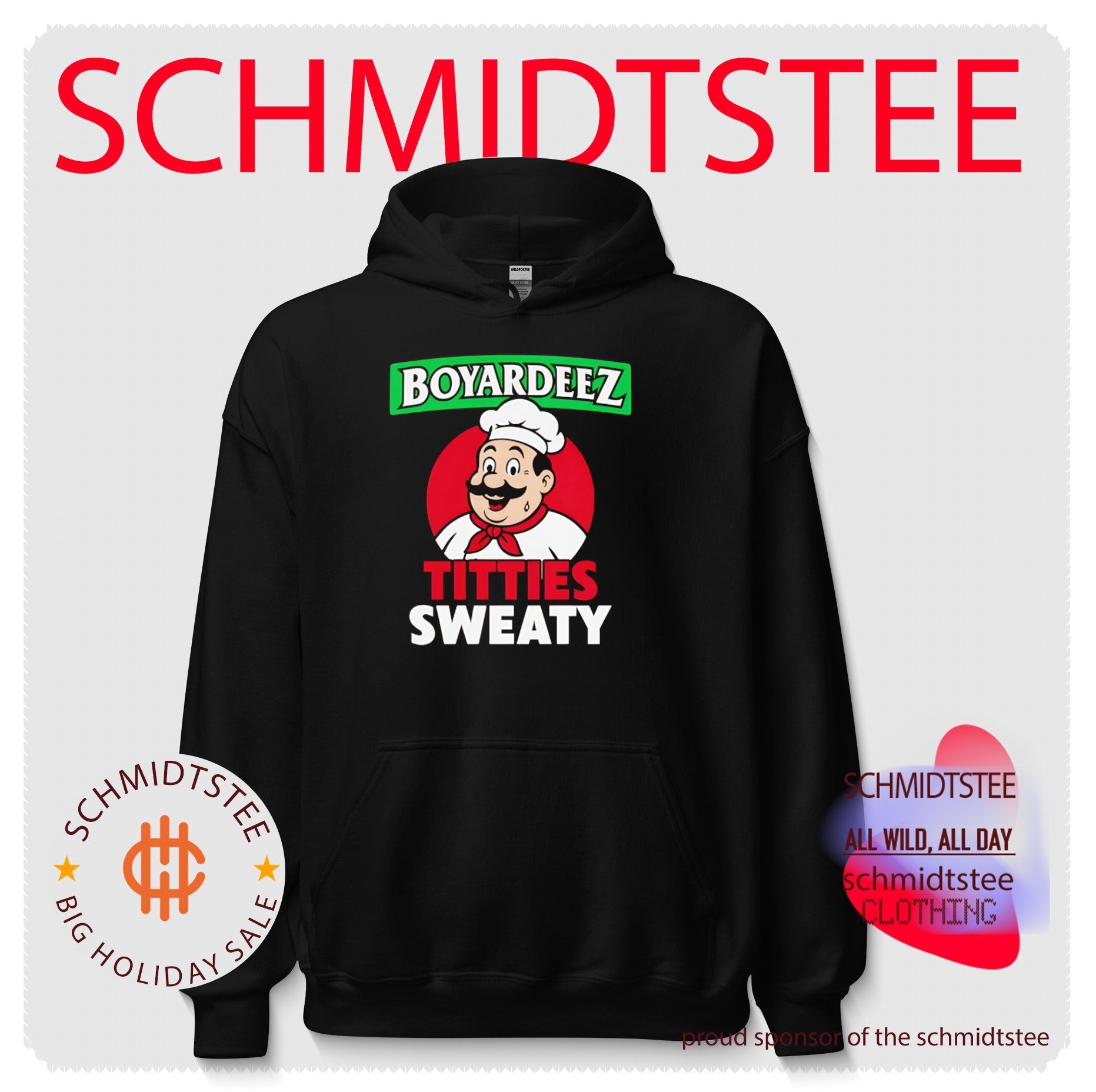Boyardeez Titties Sweaty funny chef parody shirt