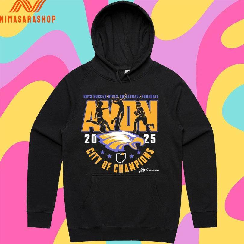 Boys Soccer Girls Volleyball Football Avon City Of Champions 2025 Shirts
