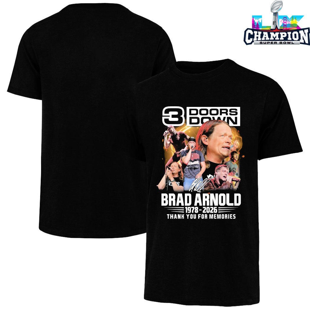 Brad Arnold 3 Doors Down 1978 2026 Thank You For The Memories Signature Shirts
