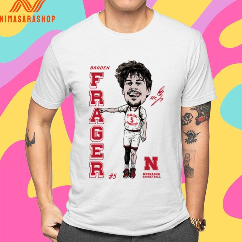 Braden Frager 5 Nebraska Cornhuskers Men’s Basketball Shirts