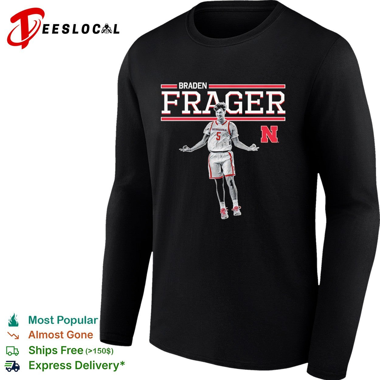 Braden Frager Nebraska Cornhuskers Basketball NCAA shirt