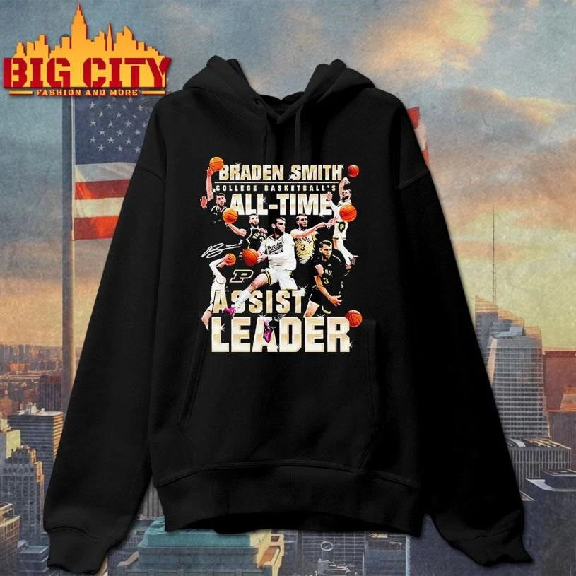 Braden Smith Purdue Boilermakers Basketball 2026 All Time Assist Leader Graphic Shirt